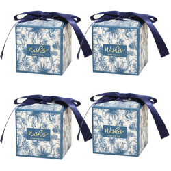 Gastgeschenk Schachtel Papier Blau 🎁 50 Stück Quadratische Geschenkbox mit Band 🎉 Candy Geschenkboxen für Hochzeit, Süßigkeit Kästen Gastgeschenk für Hochzeit Verlobung Geburtstags Weihnachten