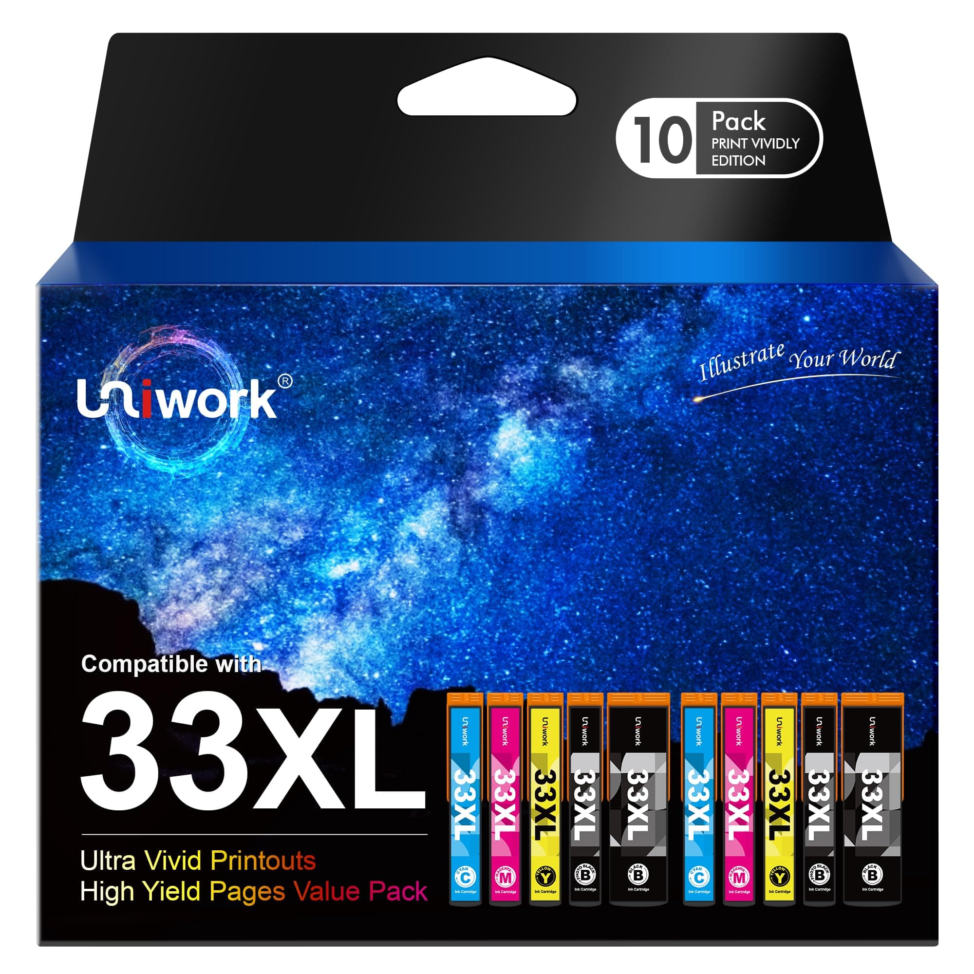 Uniwork 33XL 33 XL Multipack Druckerpatronen Kompatibel für Epson 33 XL 33XL Patronen