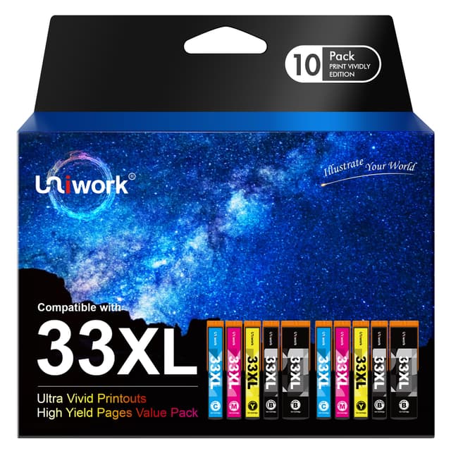 Uniwork 33XL 33 XL Multipack Druckerpatronen Kompatibel für Epson 33 XL 33XL Patronen
