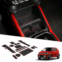 🔥 BIXUAN Ignis 2024 kompatibel mit Suzuki Ignis 2016-2023 2024 Antirutschmatten Rot 15 Stück 🚗