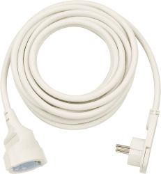 🔌 Brennenstuhl Qualitäts-Kunststoff-Verlängerungskabel mit Flachstecker (5m) Weiß - 5m Single Angebot bei HelloDeals