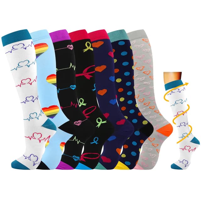 🧦 Losvcbcx Kompressionsstrümpfe: Damen und Herren 15–20 mmHg S-M Mix - 1