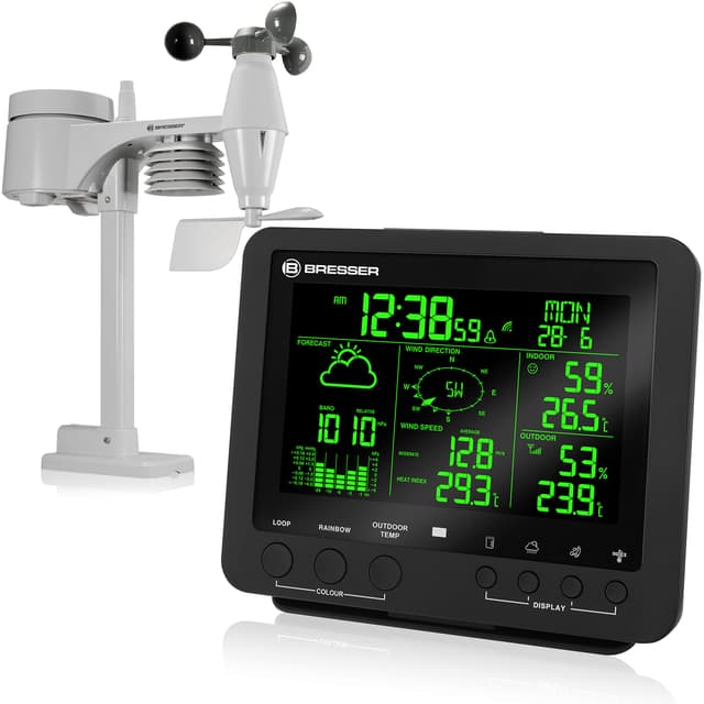 🌦️ Wetterstation Funk 5-in-1 mit 5,7 Zoll Display und Außensensor 🌡️