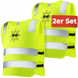 Prowiste 2er Kinder Weste Set Gelb - 𝗦𝘁𝗮𝗿𝗸 𝗦𝗶𝗰𝗵𝘁𝗯𝗮𝗿 - Universal Größe 2-12 Jahren Angebot bei HelloDeals