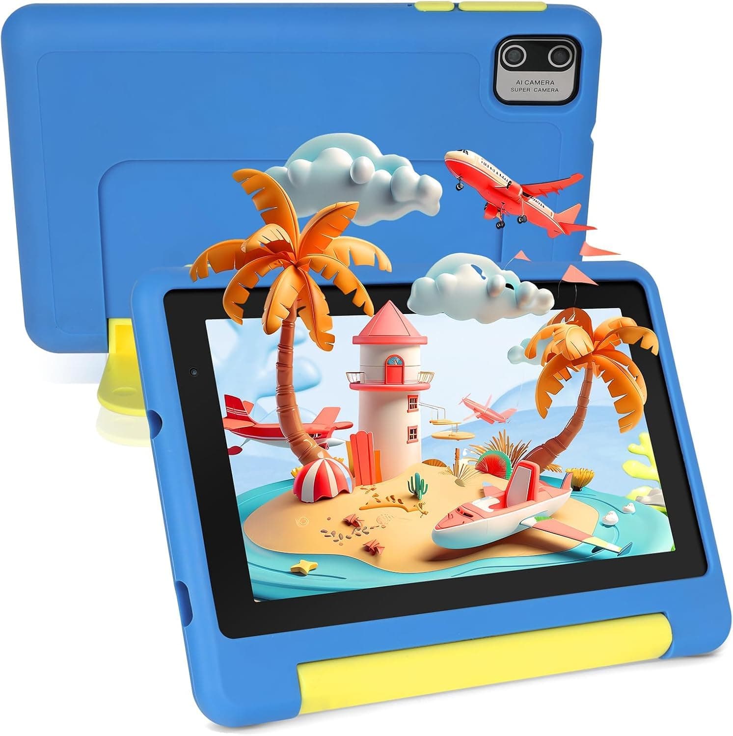 Ainmel Kinder Tablet 7 Zoll, Android 13 Quad Core, 8GB RAM+64GB ROM+128GB erweiterbar, Wi-Fi, Bluetooth, Type-C, Kids Tablet, Blau 7 Zoll 🌟📱