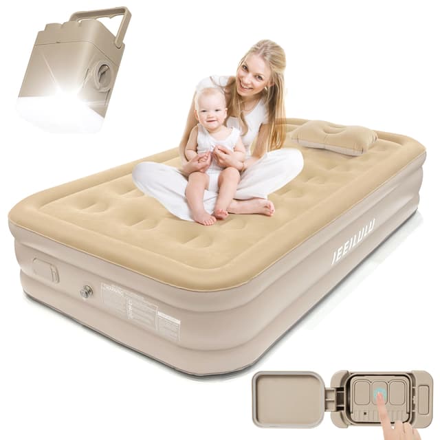 IEEILULU Luftbett 1 Personen, 190 x 100 x 40cm mit Elektrischer Luftpumpe und Nachtlichtfunktion 🌟