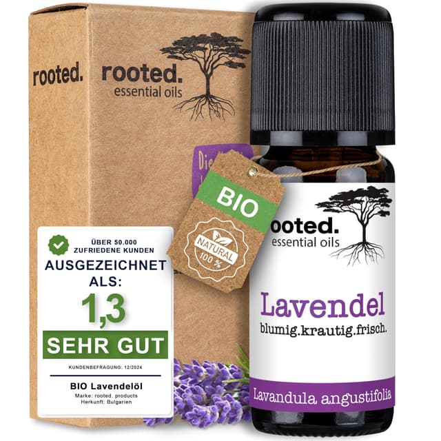 rooted.® BIO Lavendelöl 10ml [100% NATURREIN] - Echter Lavendel