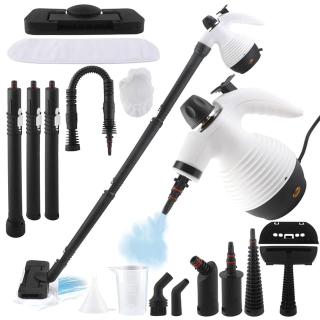 🌟 Super Deal des Tages 🌟 Dampfreiniger & Dampfmopp 2-in-1 mit Handdampfreiniger und Zubehörset