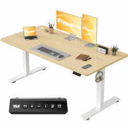 Flamaker Höhenverstellbarer Schreibtisch 140 x 60 cm ⚡️ Elektrisch mit Memory Steuerung ⚡️ Gaming Tisch mit USB-Aufladung
