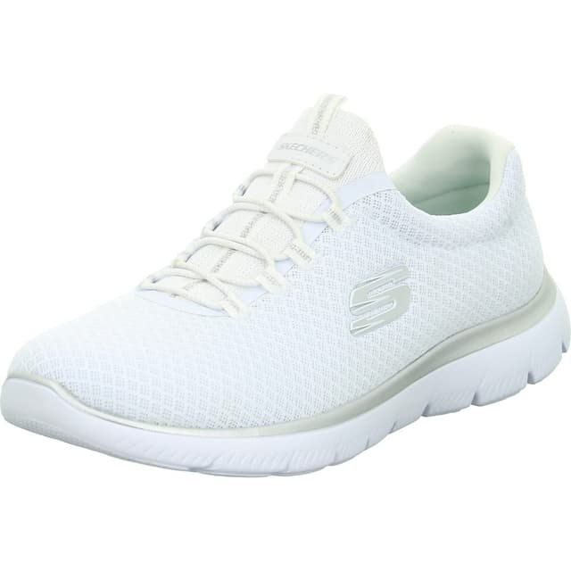 👟 Angebot: Skechers Damen Summits Sneaker 37 EU Weißes Mesh Silberne Verzierung