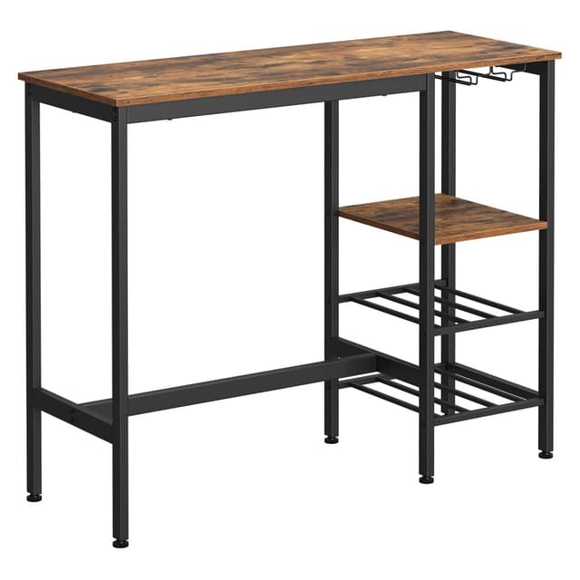 🍷 VASAGLE Stehtisch Bartisch 110x40x90 cm Vintagebraun-schwarz | LBT013B01
