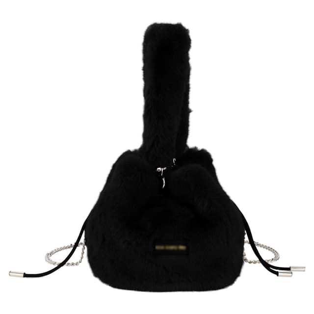Meliyya Damen Fellimitat Plüsch Umhängetasche mit Ketten Gurt A-schwarz 🎒🌟