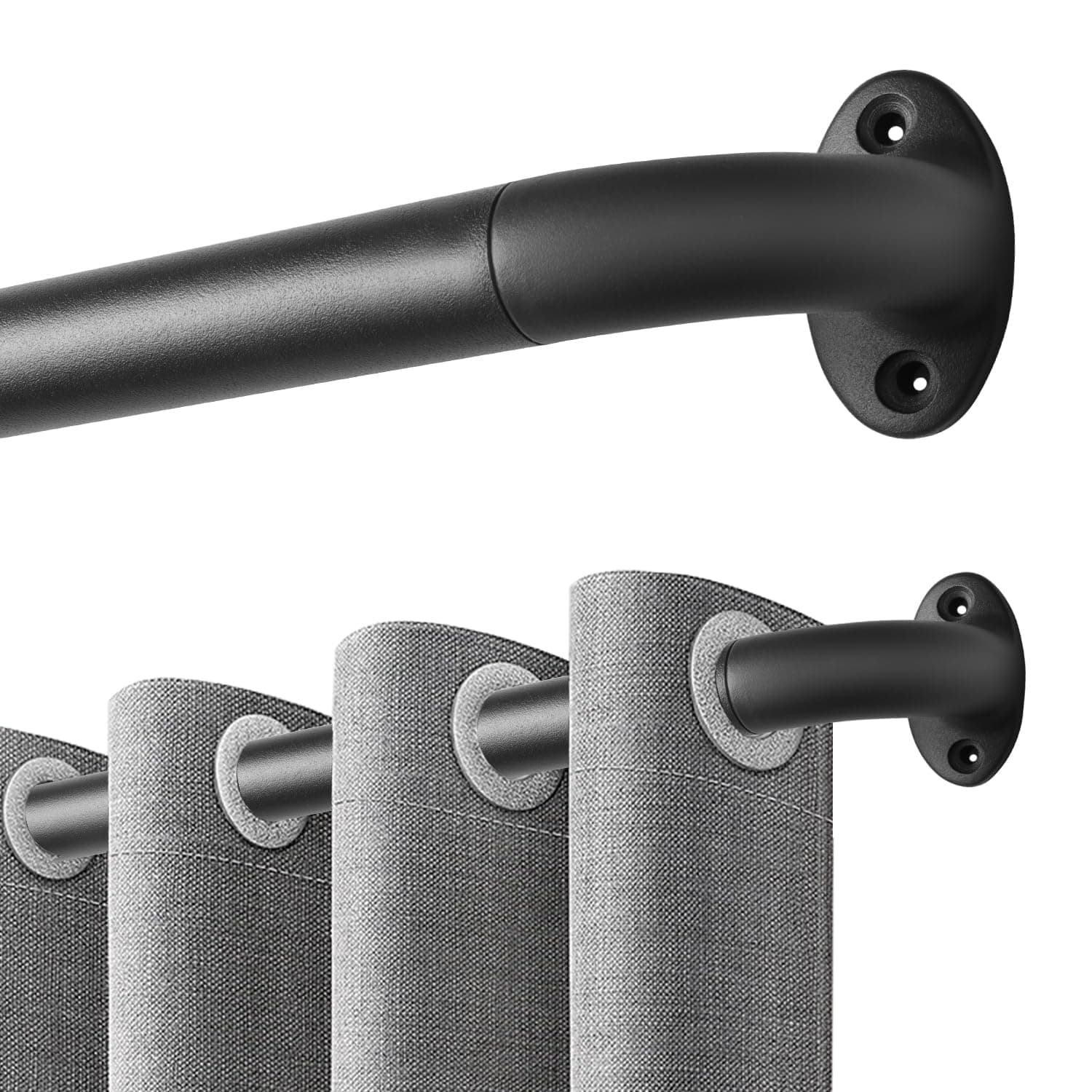🌟 Angebot! Qlfyuu Gardinenstange Schwarz Metall Vorhangstangen Ausziehbar 76-150cm