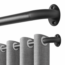 🌟 Angebot! Qlfyuu Gardinenstange Schwarz Metall Vorhangstangen Ausziehbar 76-150cm