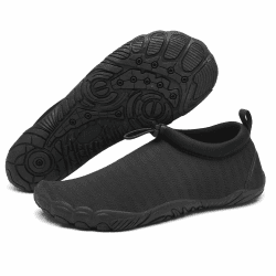 Mishansha Herren Damen Badeschuhe 🏖️ Rutschfeste Schnelltrocknende Wasserschuhe Gr.36-46 43EU Schwarz Angebot bei HelloDeals