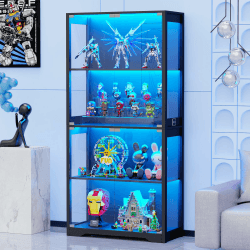 🌟 BROTTAR Vitrine mit LED Beleuchtung und Glastüren 🌟 Angebot bei HelloDeals
