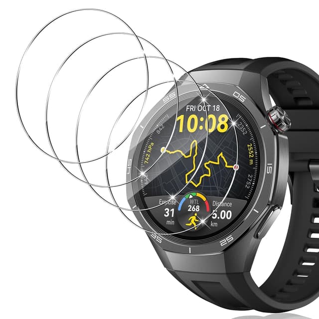 Yenwen Schutzfolie für Huawei Watch GT 5 Pro (46MM) - 4 Stück Wasserdichtes Glas Folie