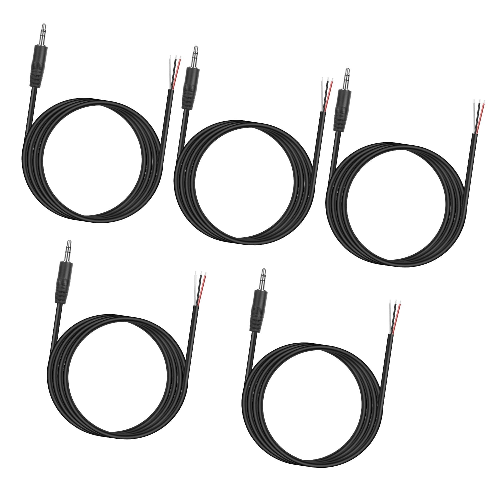 MEIRIYFA 3.5mm Stecker auf Bare Wire Audio Kabel - 5er Pack, 1M 3.5 TRS Stecker 🎧