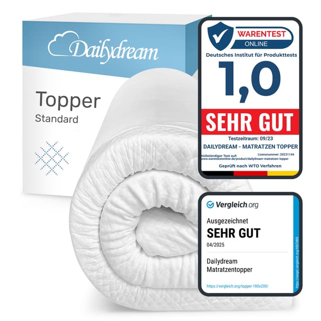 🌟 Angebot: Dailydream Matratzen Topper 180x200cm - Memory Foam - Zertifiziert & ergonomisch