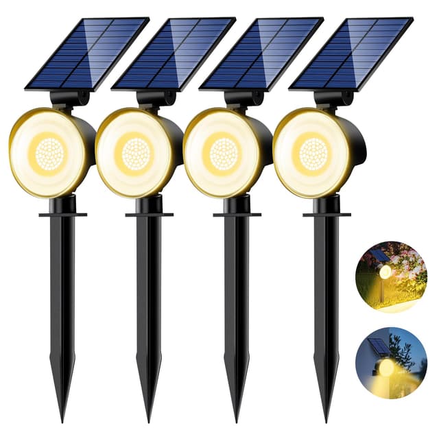 🌞🌿 Nipify Solarlampen für Außen Garten, 4 Stück 53 LED Solar Strahler Gartenleuchten