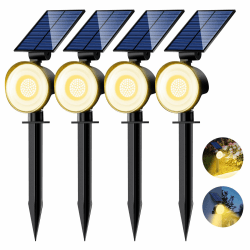 🌞🌿 Nipify Solarlampen für Außen Garten, 4 Stück 53 LED Solar Strahler Gartenleuchten Angebot bei HelloDeals
