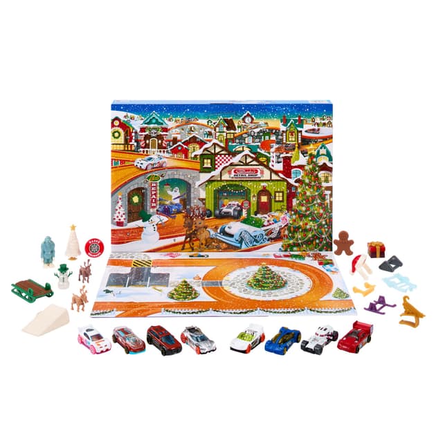 🏎️🎄 Hot Wheels Adventskalender - 8 Autos und 16 winterliche Zubehörteile! 🎁