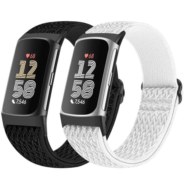 🌟 Bcuckood 2 Stück elastische Nylon Armband für Fitbit Charge 6/5 🌟