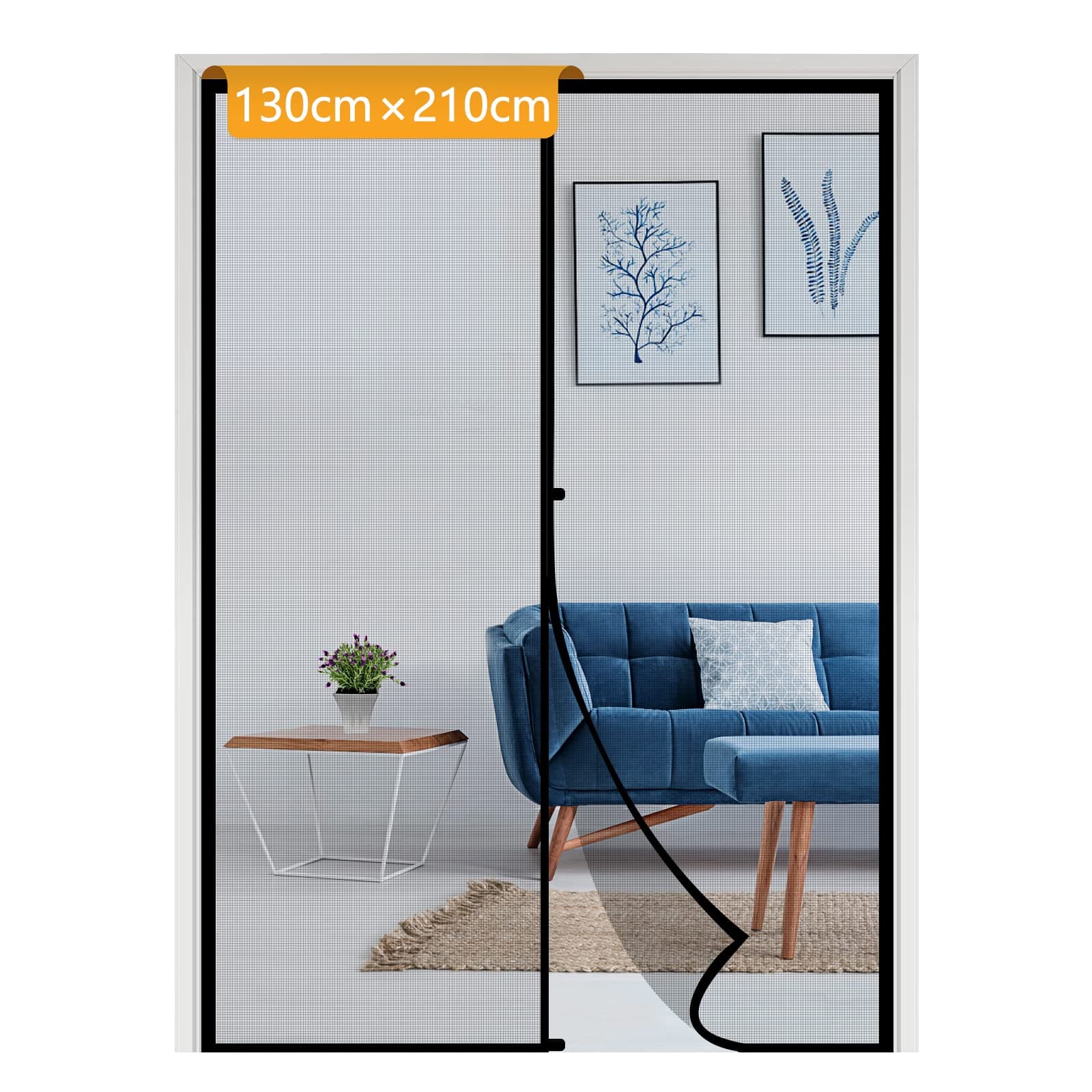 Yotache Fliegengitter Balkontür Magnet 130x210cm Insektenschutz Balkontür Ohne Bohren 🦟🚪