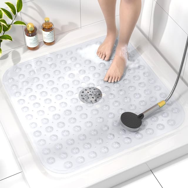 🚿💫 HITSLAM Duschmatte rutschfest 53x53cm - Antirutschmatte mit Saugnäpfen