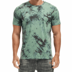 RONOMO Herren T-Shirt | 95% Baumwolle 5% | Street Graffiti | mittlere Elastizität | Vorwäscheschutz | Stacking | 3XL Zr Grün