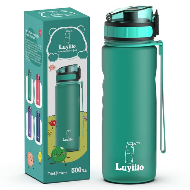 Luyiilo Trinkflasche Kinder Auslaufsicher 500 ml mit Fruchteinsatz 🍋