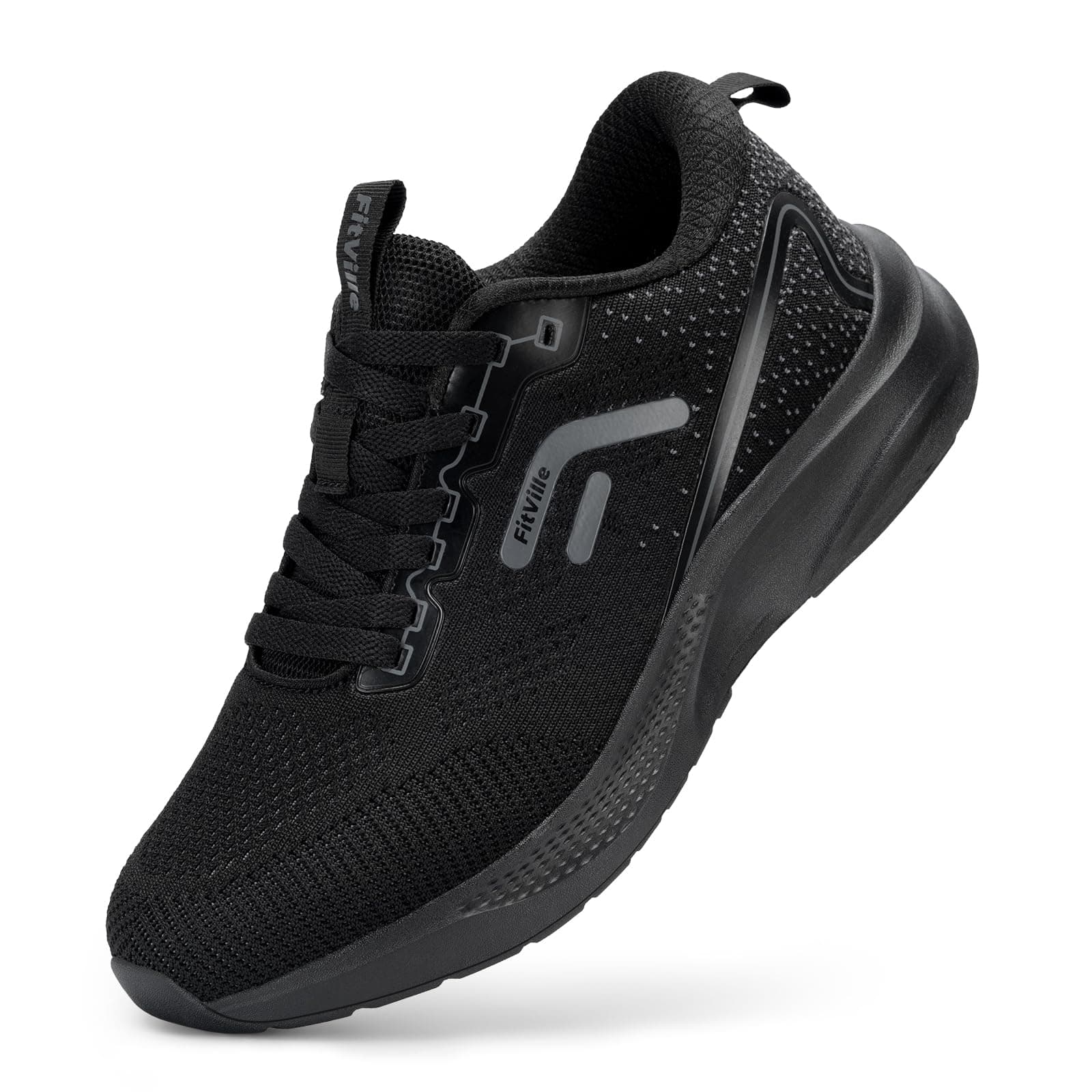 FitVille Herren Laufschuhe 🏃‍♂️ Extra Weit Schwarz 49 EU - 10% Rabatt