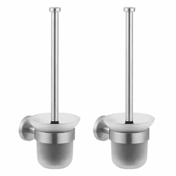 🚽🧹 Täglich Kunst Klobürste - Wandmontage ohne Bohren - 2er Packung in Silber