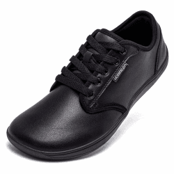 HOBIBEAR Unisex Breite Barfuss Schuhe Damen Herren Barfußschuhe Leder Minimalistische Outdoor Trail Running Walking Schuhe 41 EU Weit Schwarz 🏃‍♂️