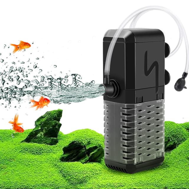 🐠🌿 AQQA Aquarium Filter: Einstellbarer 600L/H Schwammfilter für kleine Tanks 🌊