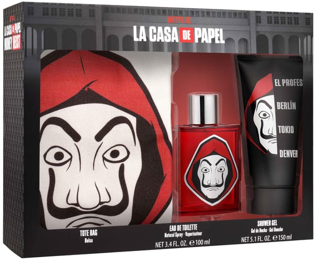 🎁 NETFLIX Haus des Geldes Geschenkset: Eau de Toilette & Duschgel + Tragetasche 🎬