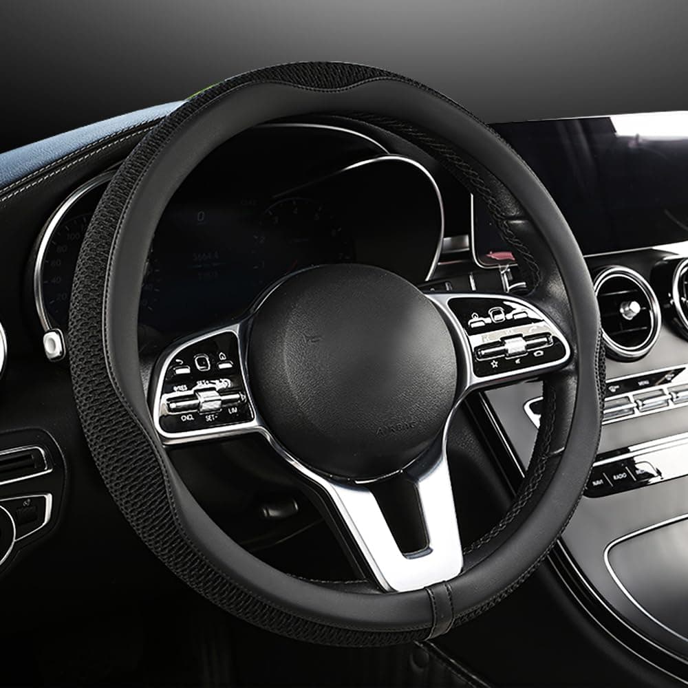 🚗🔥 Angebot: Carodi Lenkradbezug, Universal 15 Zoll, neuestes Mikrofaser-Leder