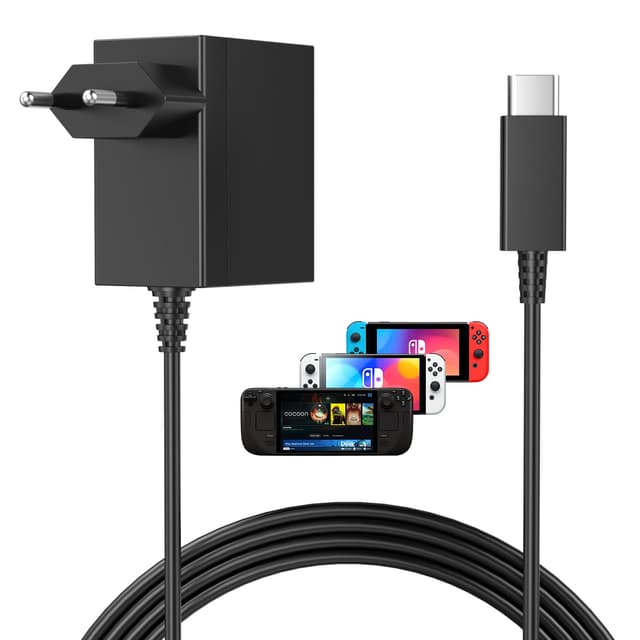 🎮 39W Netzteil für Switch/NS Switch, 15V 2.6A Typ C Schnelllades Ladegerät