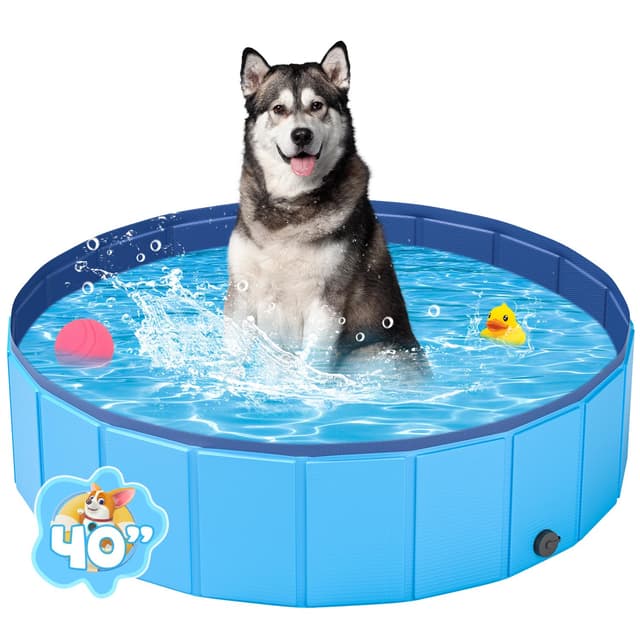 YSJILIDE Hundepool, 100 x 30CM Hundepools für Kleine, Mittlere & Große, PVC Faltbare planschbecken für Kinder für Abriebfest&rutschfest M-100