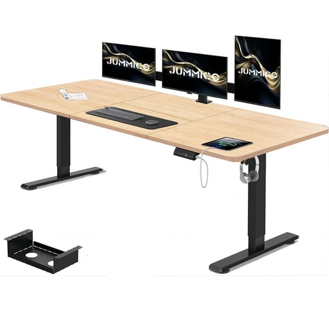 🌟 Super Deal! JUMMICO Höhenverstellbarer Schreibtisch 200 x 80 cm 🌟