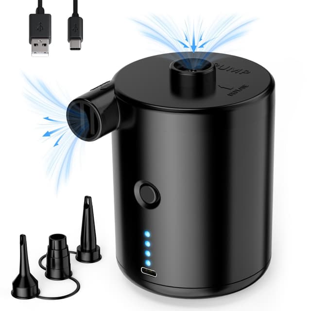 🔥 Elektrische Luftpumpe mit 3 Düsen für Luftmatratze, Pool und mehr! 🔥