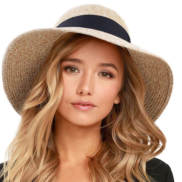 🌞👒 FURTALK Damen Sonnenhut UV-Schutz Strandhut UPF 50+ Strohhut 🌴 L-XL Mischbeige