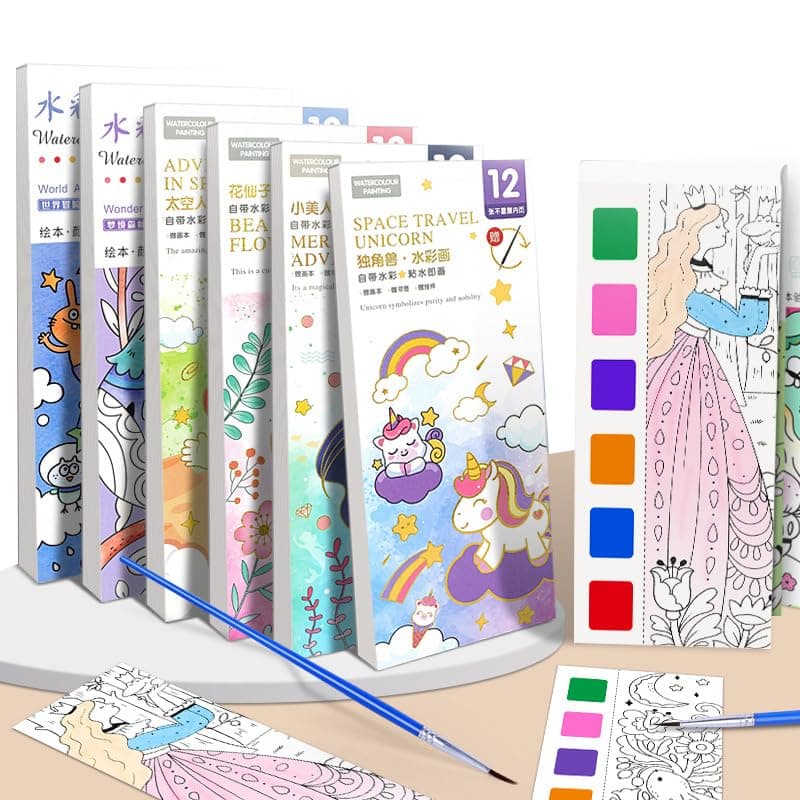 🎨 KAYSENSUK 6 Stück Malblock Kinder Wasserfarben Set 🌈