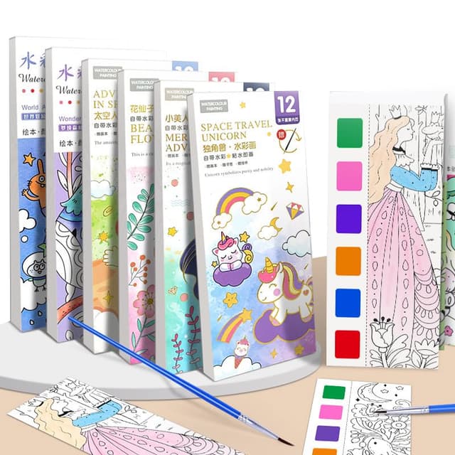 🎨 KAYSENSUK 6 Stück Malblock Kinder Wasserfarben Set 🌈