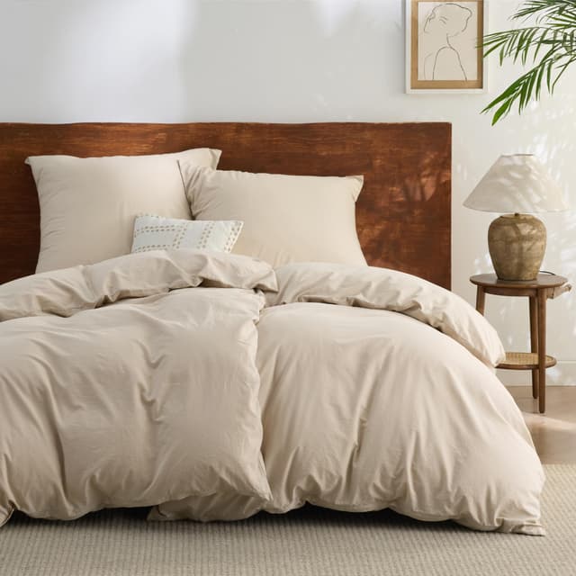 🛏️ BEDSURE Bettwäsche 135x200 Baumwolle 4teilig - Bettwäsche-Sets Hazeltaupe Bettbezug 2er Set mit 2 Kissenbezüge 🌿