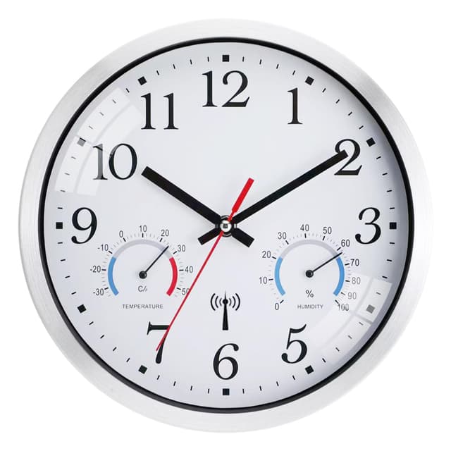 Ziprote Funk Wanduhr mit Temperaturanzeige und Luftfeuchtigkeit 🕒
