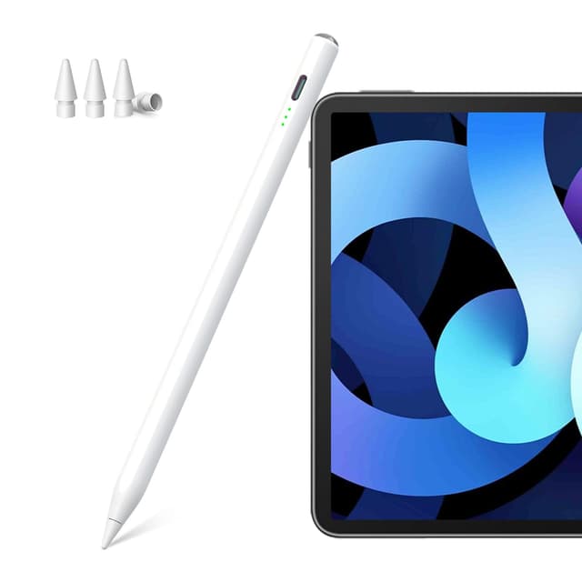 🎨📱 Stylus Stift für iPad Apple 2018-2024 | Mit Schnellladefunktion, Palm-Ablehnung, Kapazitiver Stift | Weiß