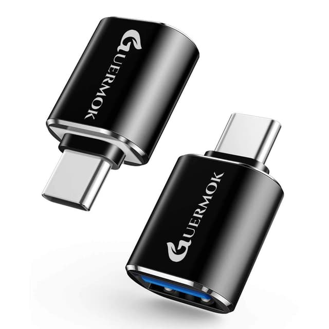 🔌🚀 Guermok USB-C Adapter (2er-Pack) - Schwarz - USB 3.0 OTG Kompatibel - Schnelles Laden - Universelle Kompatibilität