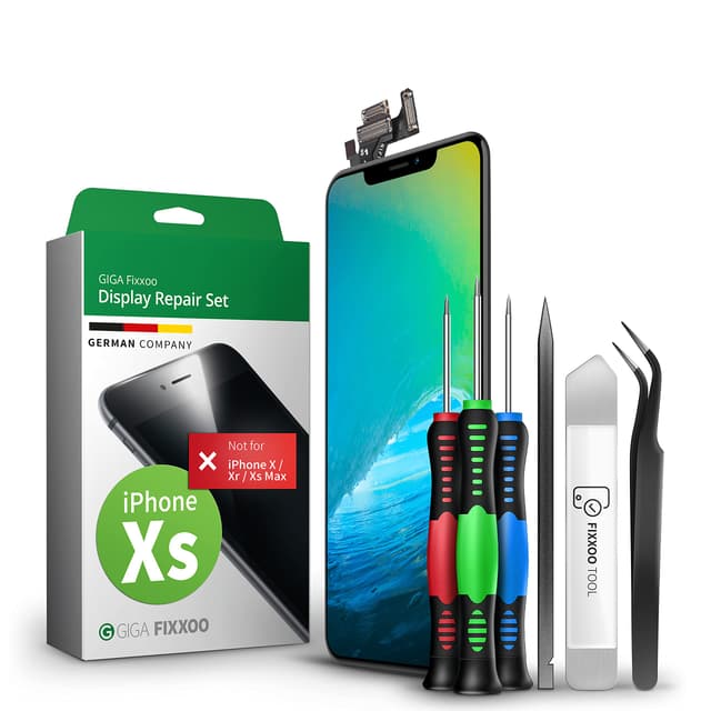 📱 GIGA Fixxoo® Display für iPhone XS [inkl. Werkzeug-Kit] 🧰 - Reparatur Set