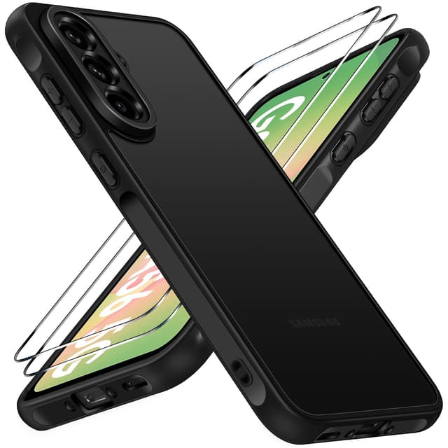 iVoler Hülle für Samsung Galaxy A56 5G mit Panzer Schutz Glas | Schwarz